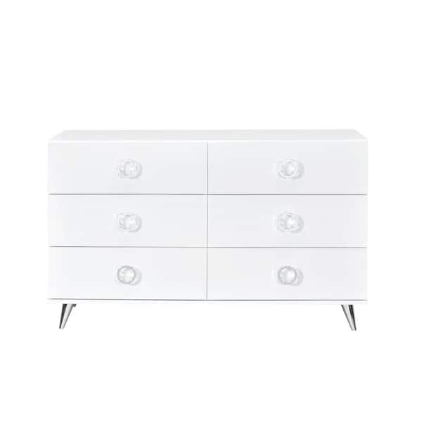Unbranded 6-Drawer White Dresser 31 in. H x 47 in. W x 16 in. D
