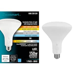 150-Watt Equivalent BR40 CEC Dimmable LED Light Bulb with Selectable Color Temperature Plus DuoBright (1-Pack)