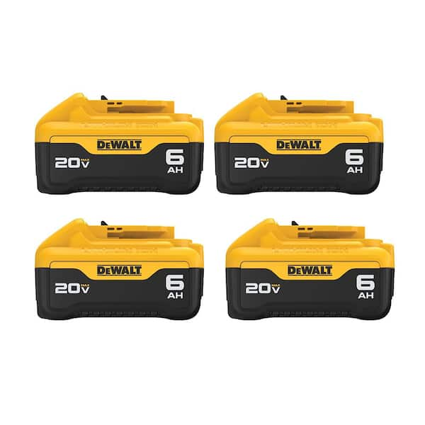 DEWALT 20V MAX Premium Lithium-Ion 6.0Ah Battery (4-Pack)