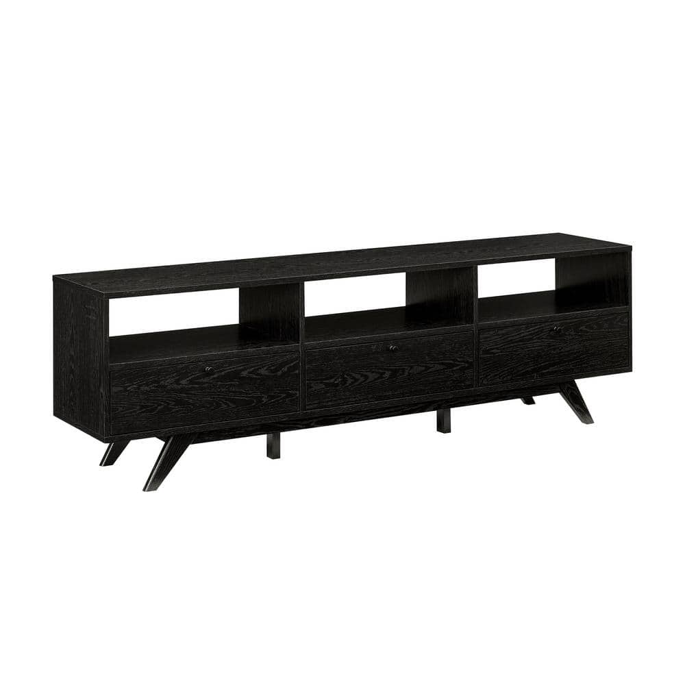 Natural Wood and Black Metal Modern End Table with Drawer