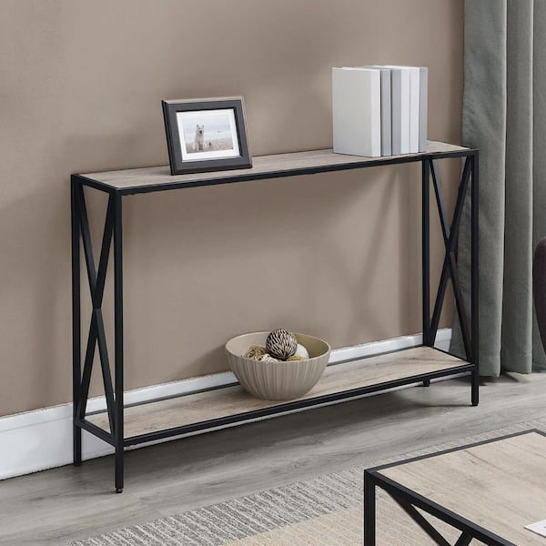 Convenience Concepts Tucson 47.25 in. L Sandstone 29 in. H Rectangle Particle Board Console Table with Metal Frame