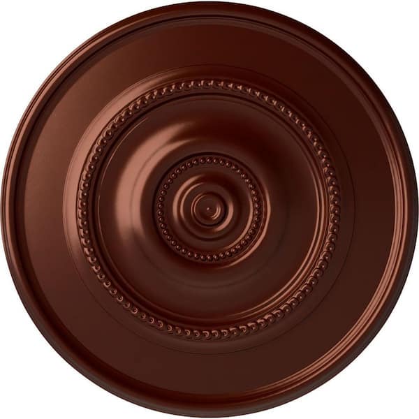 Ekena Millwork 1-1/8" x 24-3/8" x 24-3/8" Polyurethane Traditional Reece Ceiling Medallion Hand-Painted Antique Copper