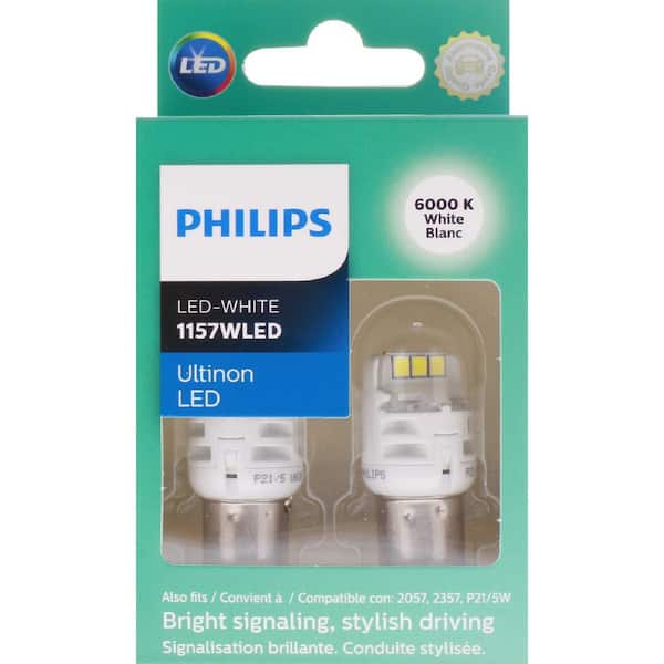 Slået lastbil cache Tegne forsikring Philips Ultinon LED White Light (2-Pack) 1157WLED - The Home Depot