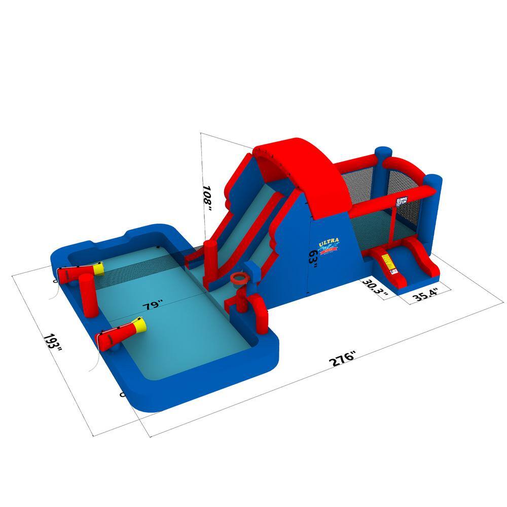 Ultra All-Play Inflatable Water Slide Park with Bounce House