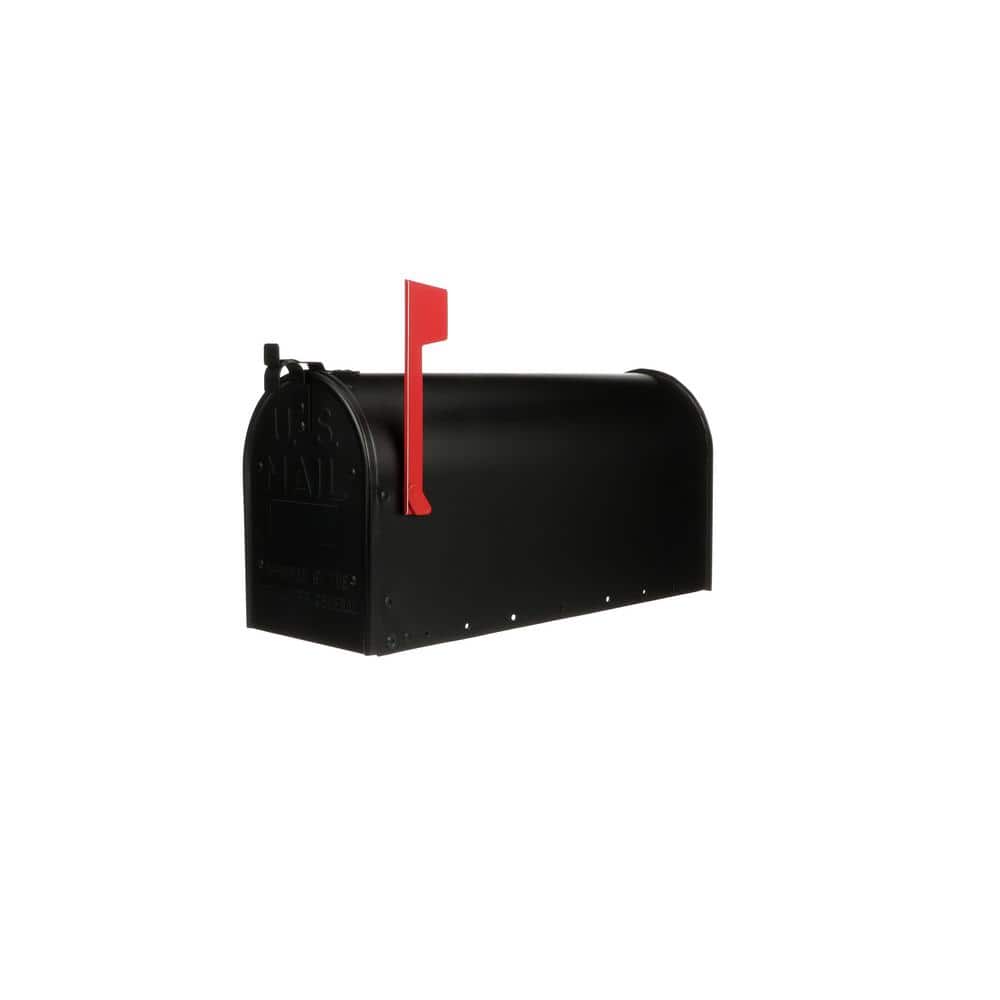 Admiral Large Black Aluminum Post Mount Mailbox