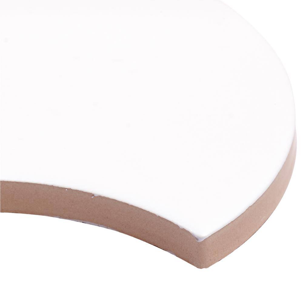 Tidewater Matte White Fish Scale Ceramic Wall Tile - 2" x 5"