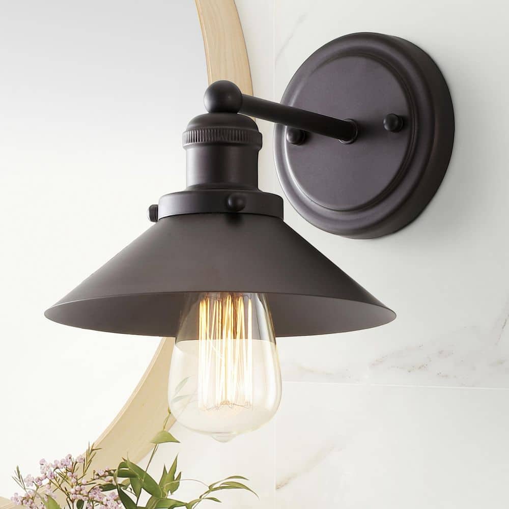 July 7.75 in. 1-Light Metal Shade Oil Rubbed Bronze Vanity Light price history on PriceWatchPro