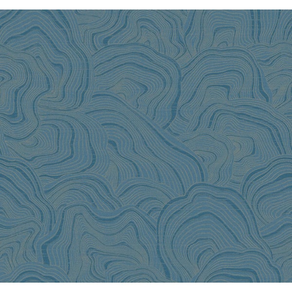 York Wallcoverings Ronald Redding Blue Geodes Paper Unpasted Matte Wallpaper (27 in. x 27 ft.)