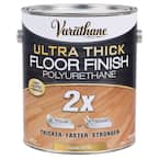 1 Gal. Clear Satin Ultra Thick 2X Water-Based Floor Polyurethane (2-Pack)
