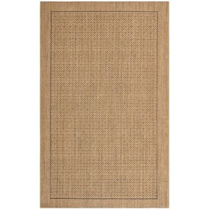 Palm Beach Natural 4 ft. x 6 ft. Speckled Border Area Rug