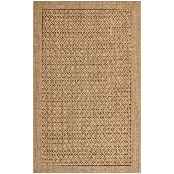 SAFAVIEH Palm Beach Natural 4 ft. x 6 ft. Speckled Border Area Rug