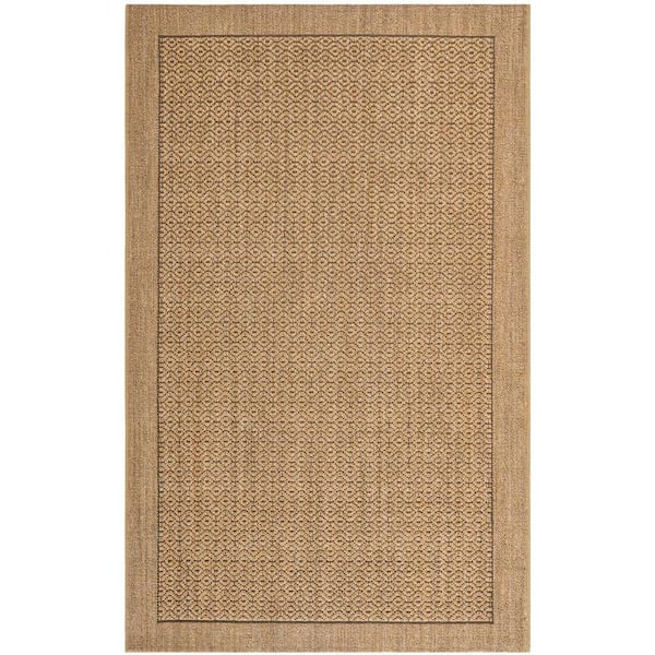 Palm Beach Natural 5 ft. x 8 ft. Border Area Rug