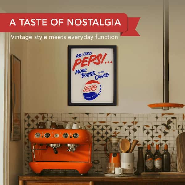 American Art Decor Licensed Pepsi Cola Bottle Cap Framed Glass