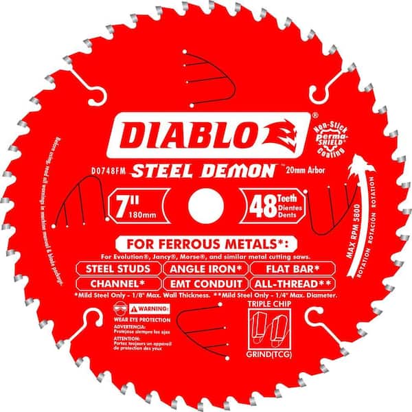DIABLO Steel Demon 7 in. x 48-Tooth x 20mm Arbor Metal Cutting Circular Saw Blade