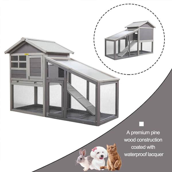 COZIWOW 2-Story Wooden Rabbit Hutch Pet Enclosure CW12L0349 - The Home Depot