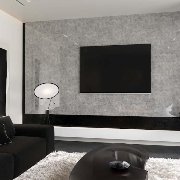 Waterproof Gray PVC Marble Pattern Moisture-Proof Removable Wallpaper Roll (Set of 1)
