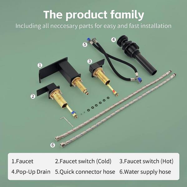 UKISHIRO Viki 8 in. Widespread Double Handle Bathroom Faucet