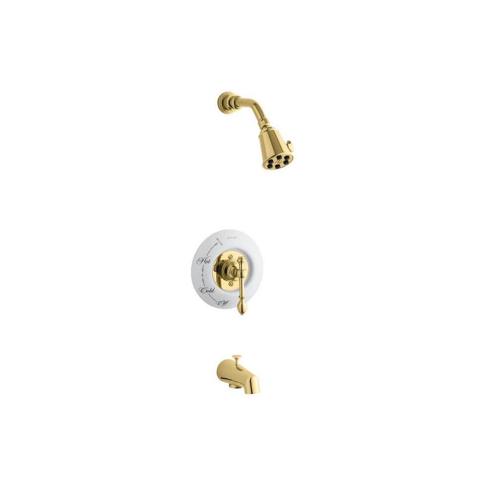 IV Georges Single-Handle 1-Spray 2.5 GPM Tub and Shower Faucet with Lever Handle in Polished Brass IV Georges Single-Handle 1-Spray 2.5 GPM Tub and Shower Faucet with Lever Handle in Polished Brass