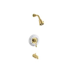 IV Georges Single-Handle 1-Spray 2.5 GPM Tub and Shower Faucet with Lever Handle in Polished Brass