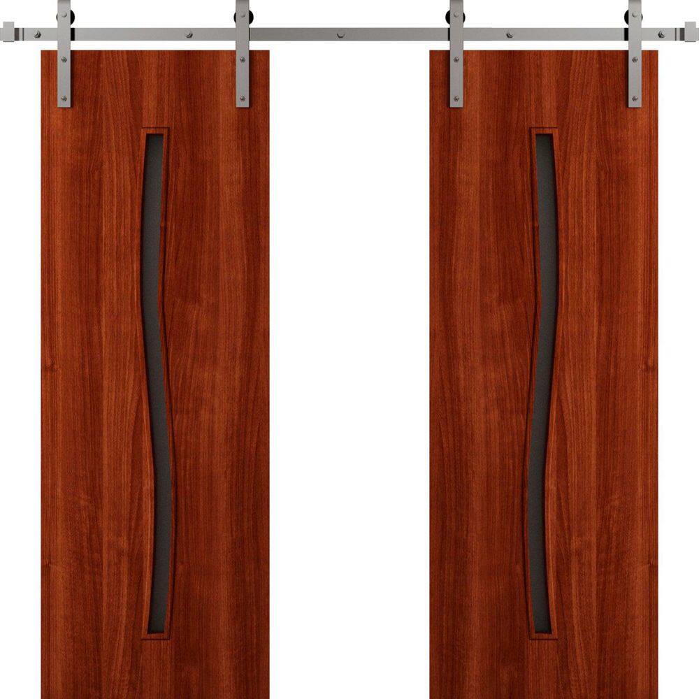 3012 36 in. x 96 in. Sold Core Walnut Franko Color Wood Sliding Barn Door with Hardware Kit price history on PriceWatchPro