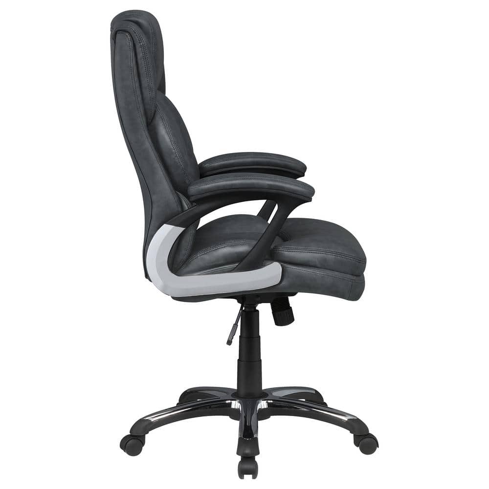 Dark Gray High Back Leather Executive Swivel Chair