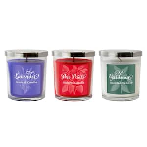 Floral Collection Scented Candles in 10 oz. Glass Jars (Set of 3)