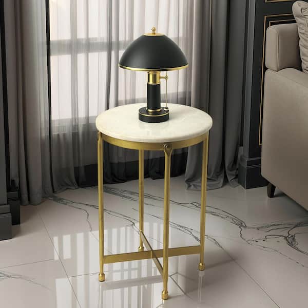 Butler Specialty Company Claypool 13.5 in. W Round Gold and White ...