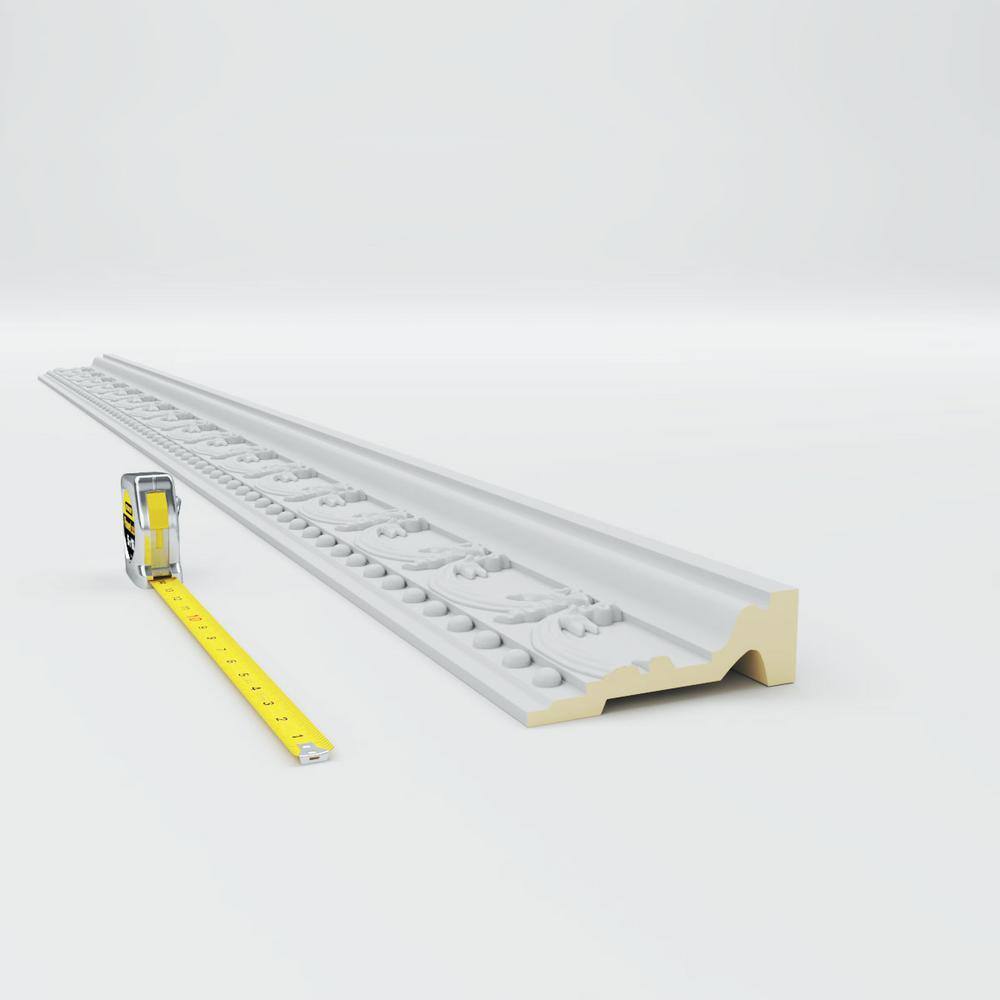 Primed White Geometric Polyurethane Crown Moulding Sample
