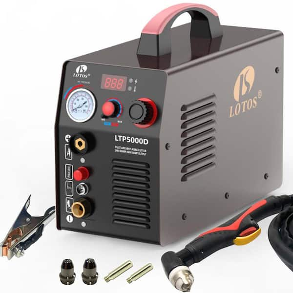 50 Amp Non-Touch Pilot Arc Inverter Plasma Cutter for Metal, Dual Voltage 110V/220V, 1/2 in. Clean Cut