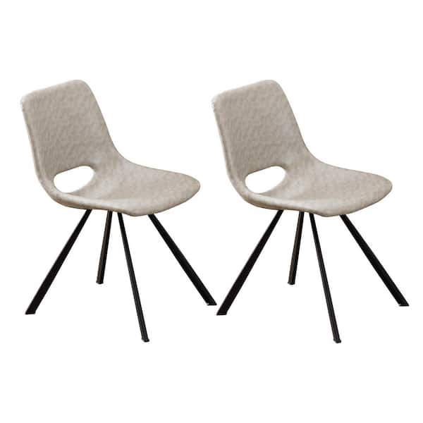 Home Beyond Clermont Grey Synthetic Leather Midcentury Dining Accent Chair (Set of 2)