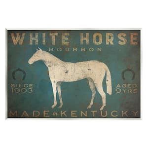 White Horse Bourbon Vintage Sign Design By Ryan Fowler Unframed Typography Art Print 15 in. x 10 in.
