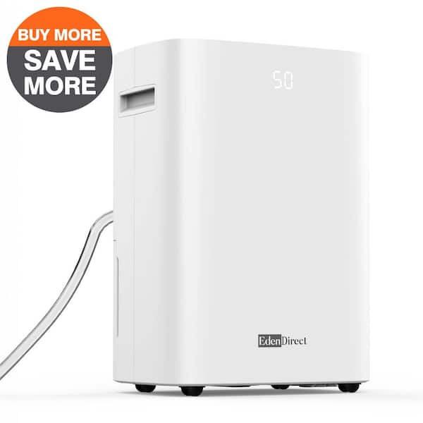 100 pt. 5500 sq. ft. Dehumidifier for Basement in White, w/6.5L Tank, Drain Hose for Garage, Child Lock, Quiet Drying