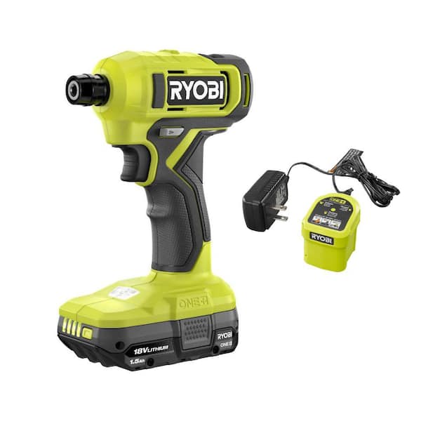 RYOBI ONE+ 18V Cordless 1/4 in. Hex Screwdriver Kit with 1.5 Ah Battery ...