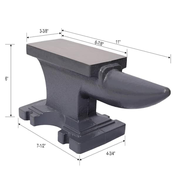 Tidoin 24 lb. Cast Iron Anvil with Single Horn Round Horn and