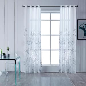 Madison 95 in.L x 52 in. W Sheer Polyester Curtain in Grey