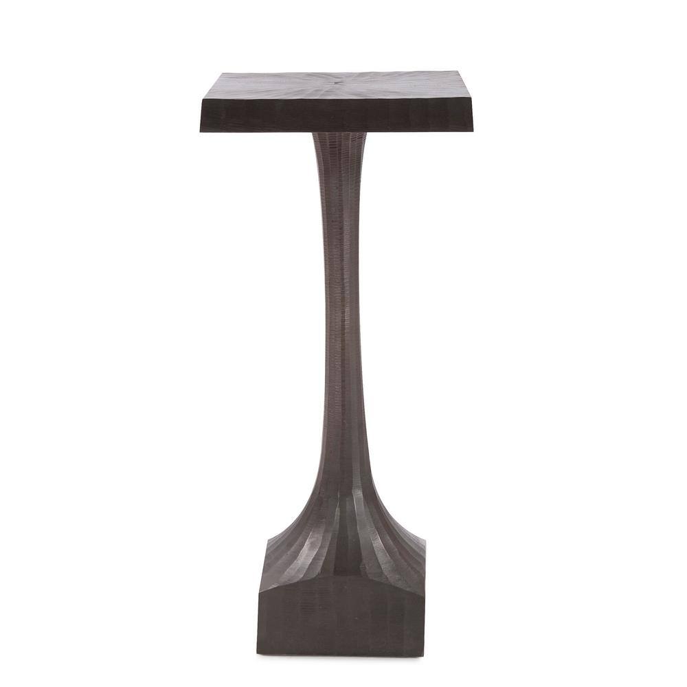 Graphite Cast Aluminum Square Martini Pedestal Table