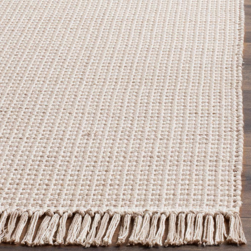 Coastal Charm Ivory and Grey Cotton 6' x 9' Handwoven Rug