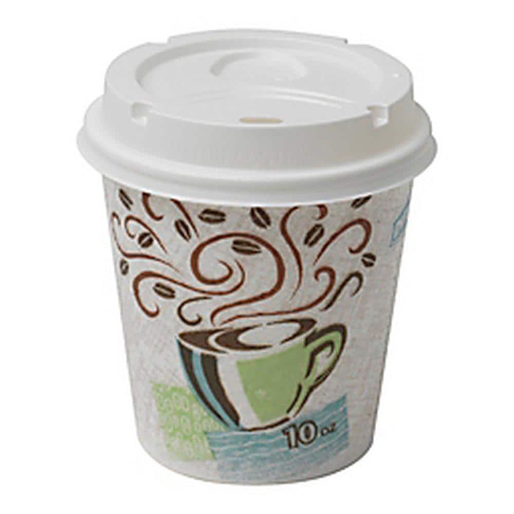 Dixie PerfecTouch Paper Hot Cups & Lids Combo Bag, 10 oz - 50 pack