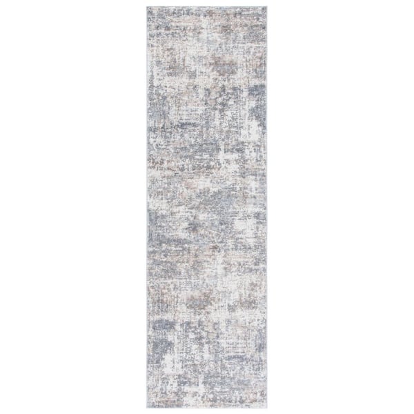 Shivan 2 ft. x 8 ft. Ivory/Gray Distressed Marle Runner Rug