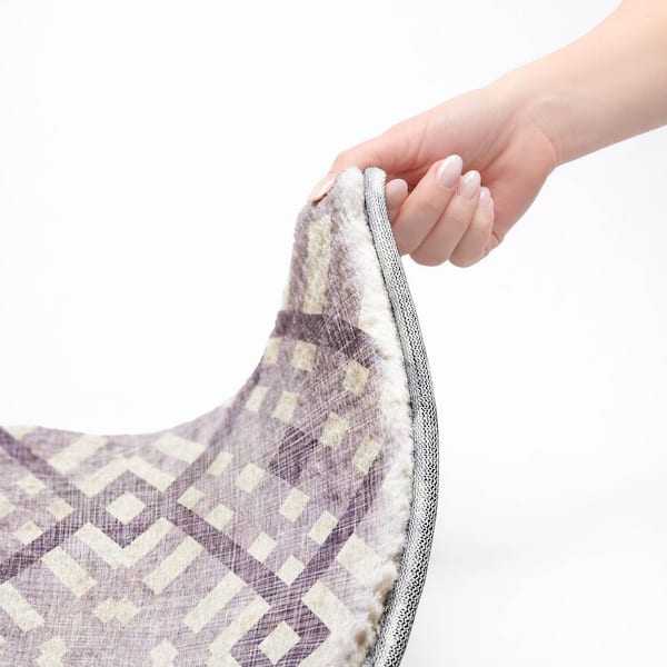 Dream Shag Premium Machine Washable Abstract ADS616 Purple 9 ft. x 12 ft. Area Rug