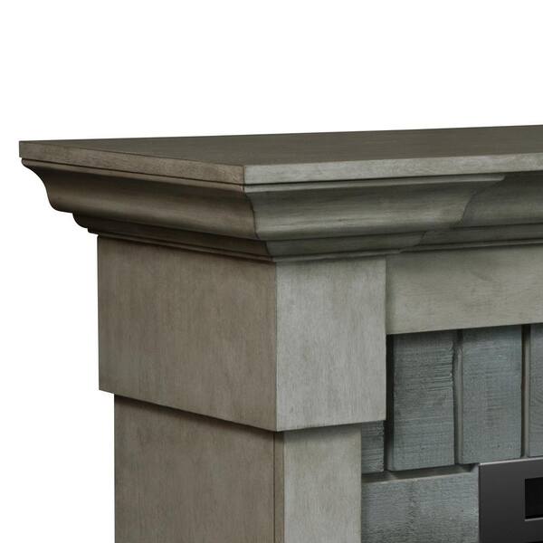 Dimplex Royce 52 in. Mantel in Smoke Stak Grey with 28 in. Electric  Fireplace with Logs GDS28L8-1924SK - The Home Depot