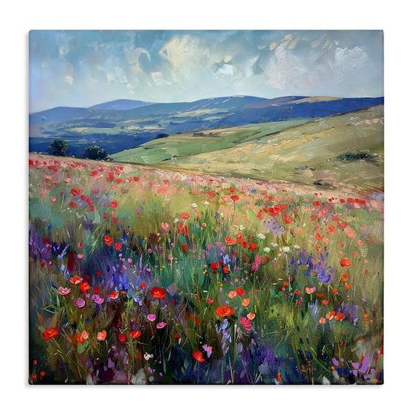 Rolling Meadow Flowers by Raymond Powers Unframed Nature Graphic Art Print 36 in. x 36 in.