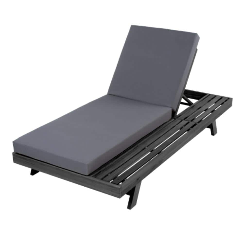 Acacia Wood Outdoor Lounge Chair with Dark Gray Cushions, Water-Resistant price history on PriceWatchPro