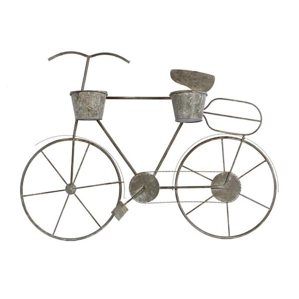 34 in. H x 46 in. W Gray Metal Farmhouse Planter