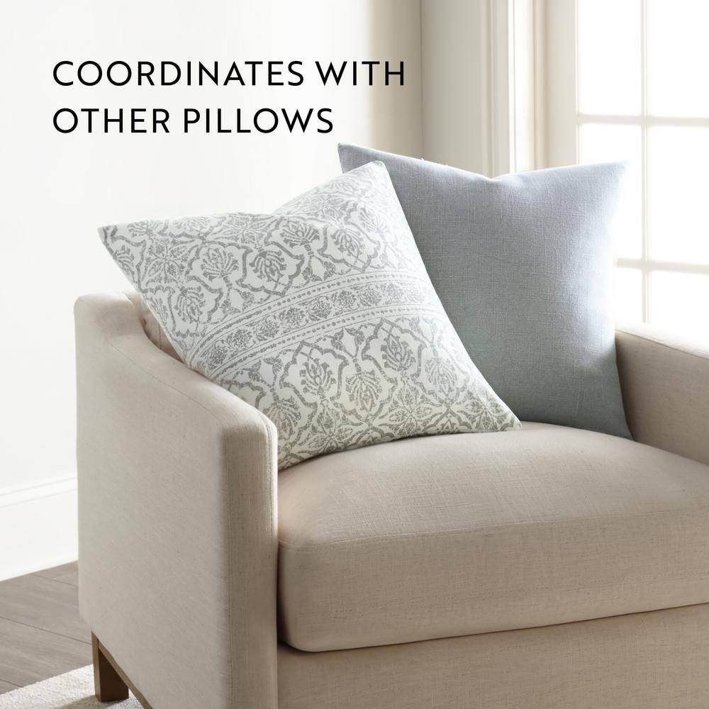 Antique Floral Cotton Square Throw Pillow with Polyester Fill