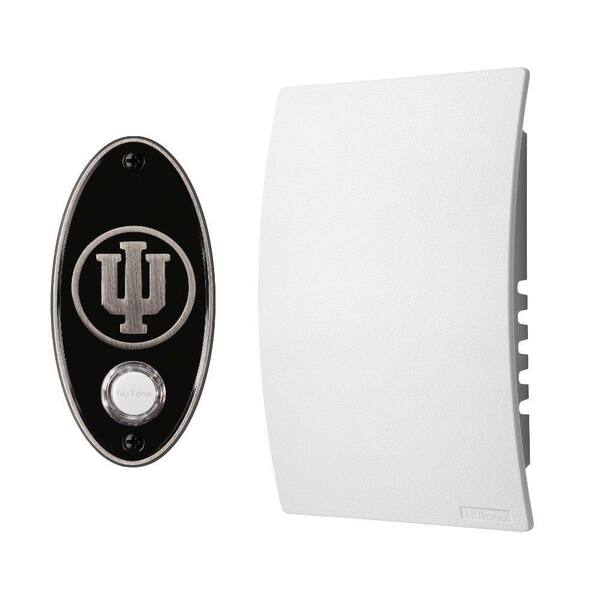 Broan-NuTone College Pride Indiana University Wired/Wireless Door Chime Mechanism and Pushbutton Kit - Satin Nickel