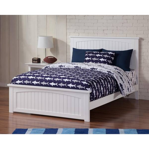Atlantic Furniture Eco-Friendly Full Bed with Matching Foot Board White Finish 