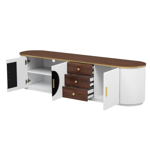 70.8 in. W x 15.8 in. D x 18.2 in. H Bathroom White Linen Cabinet