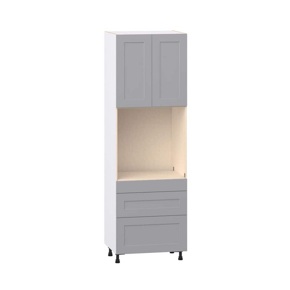 Roseland 30 in. W x 24 in. D x 94.5 in. H Assembled Shaker Single Oven Kitchen Cabinet in Slate Gray with 3 Drawers price history on PriceWatchPro