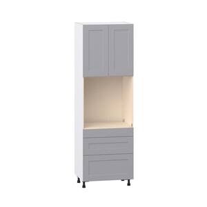 Roseland 30 in. W x 24 in. D x 94.5 in. H Assembled Shaker Single Oven Kitchen Cabinet in Slate Gray with 3 Drawers